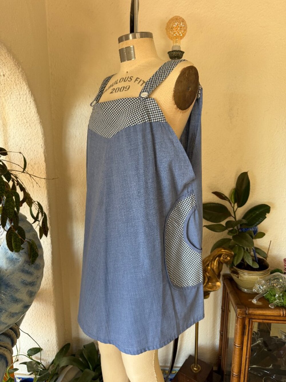 60s Vintage Denim Mod Style Mini Dress VTG